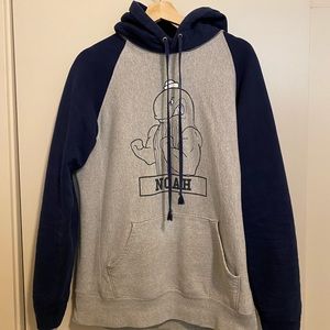 Noah NY Fighting Whale Hoodie Sweatshirt Gray Blue